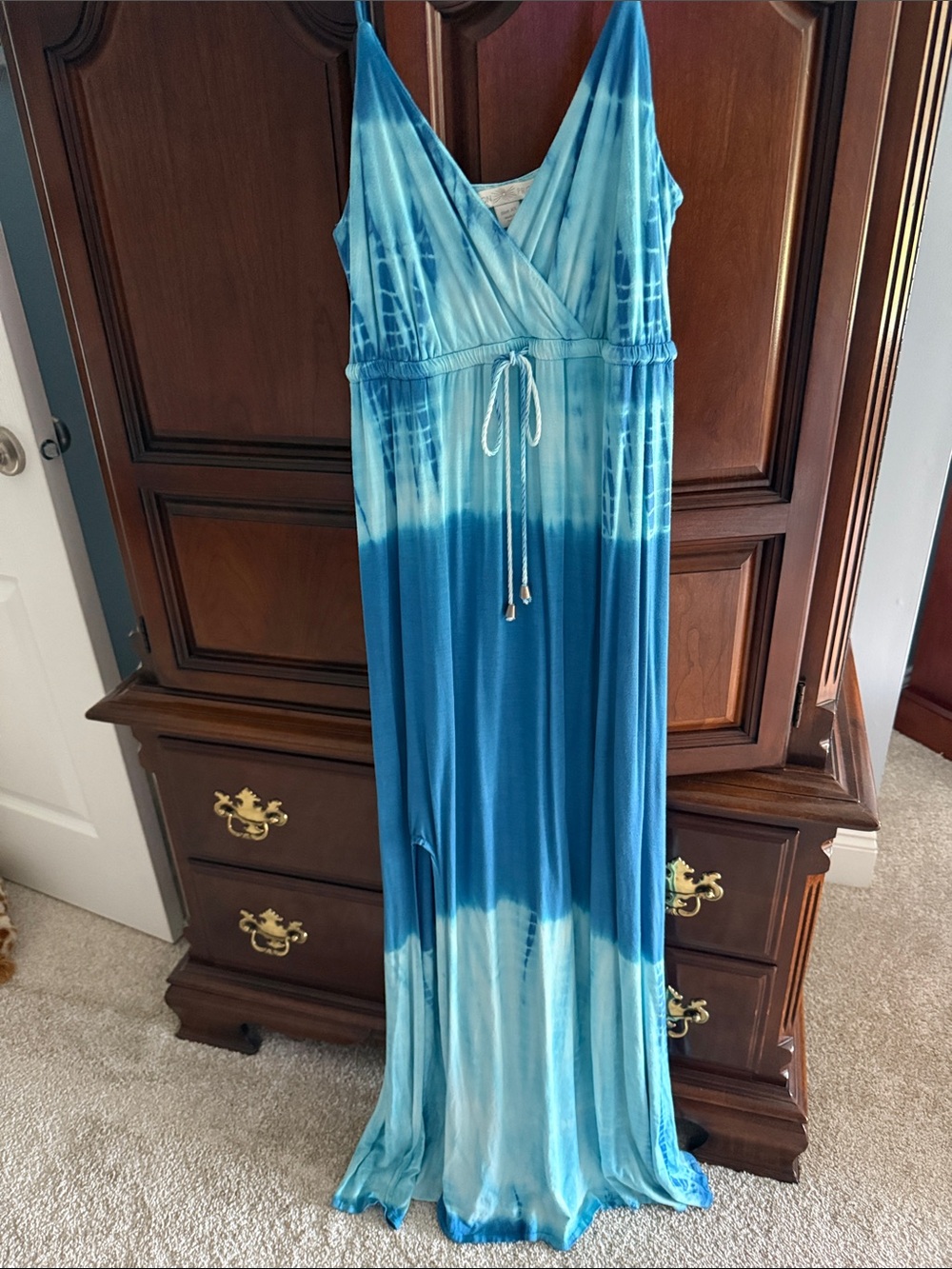 Boston Proper Blue Ombre Tie-Dye Maxi Dress